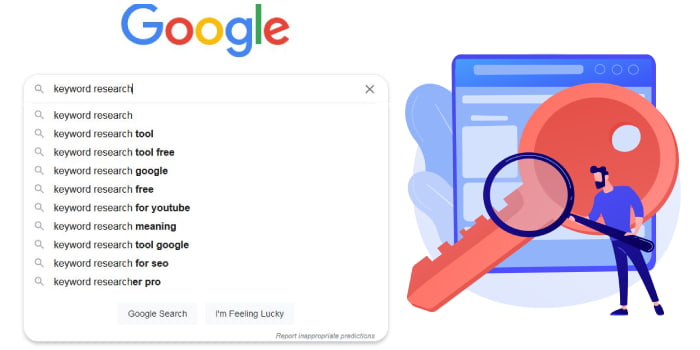 تحقیق کلمات کلیدی در گوگل