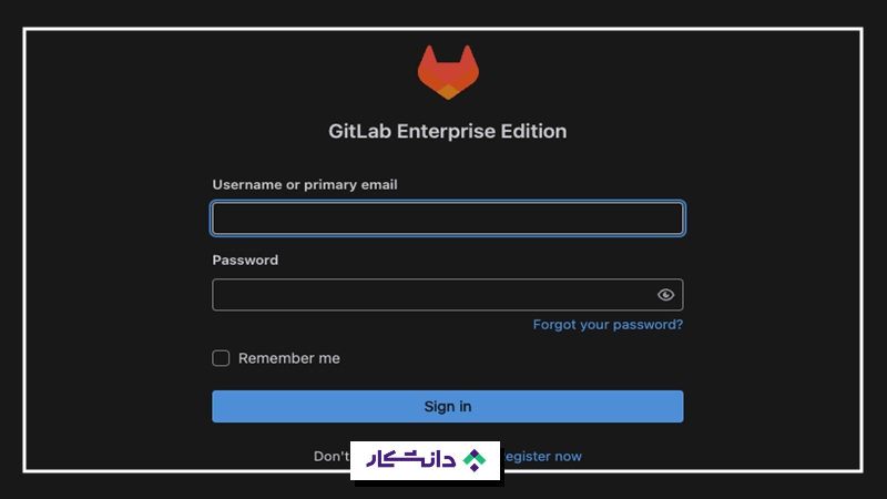 مرحله اول ورود به gitlab